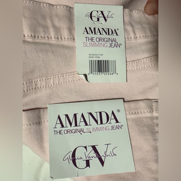 Gloria Vanderbilt Women's Amanda Classic High Rise Tapered Jeans Pink 12 NWT - Picture 10 of 13